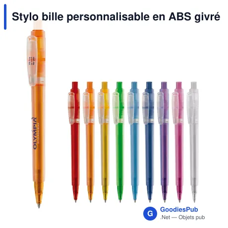 Stylo bille personnalisable en ABS givré avec logo - Stilolinea Baron 03 Ice
