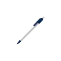 Variante Blanc / bleu foncé - Stylo bille personnalisable en ABS opaque avec logo - Stilolinea Baron Colour