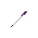 Variante Blanc / Violet - Stylo bille personnalisable en ABS opaque avec logo - Stilolinea Baron Colour