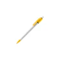 Variante Blanc / jaune - Stylo bille personnalisable en ABS opaque avec logo - Stilolinea Baron Colour