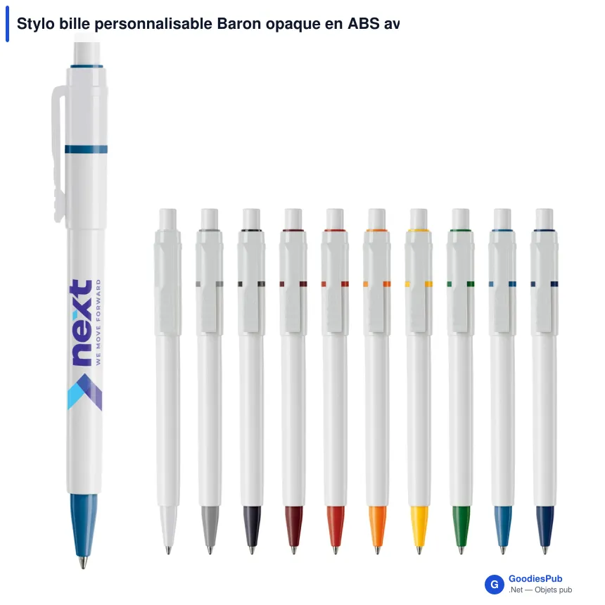 Stylo bille personnalisable Baron opaque en ABS avec logo - Stilolinea - Image 1