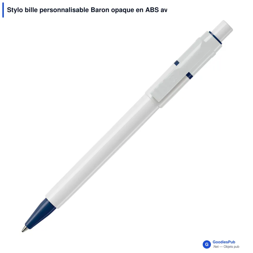 Stylo bille personnalisable Baron opaque en ABS avec logo - Stilolinea - Image 2