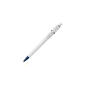 Variante Blanc / bleu foncé - Stylo bille personnalisable Baron opaque en ABS avec logo - Stilolinea