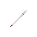 Variante Blanc / Rouge foncé - Stylo bille personnalisable Baron opaque en ABS avec logo - Stilolinea