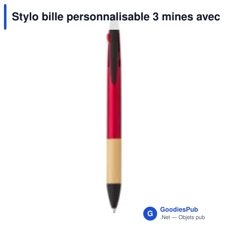 Stylo bille personnalisable 3 mines avec logo - Malachi