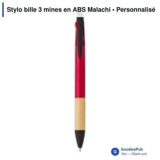 Stylo bille personnalisable 3 mines avec logo - Malachi - Image 1