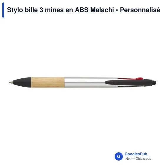 Stylo bille personnalisable 3 mines avec logo - Malachi - Image 6