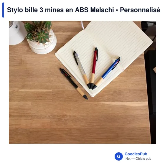 Stylo bille personnalisable 3 mines avec logo - Malachi - Image 9
