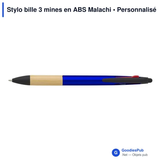 Stylo bille personnalisable 3 mines avec logo - Malachi - Image 10