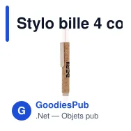 Stylo bille 4 couleurs personnalisable en liège avec logo - Miniature 1