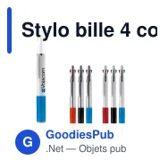 Stylo bille 4 couleurs personnalisable en ABS avec logo - Miniature 1