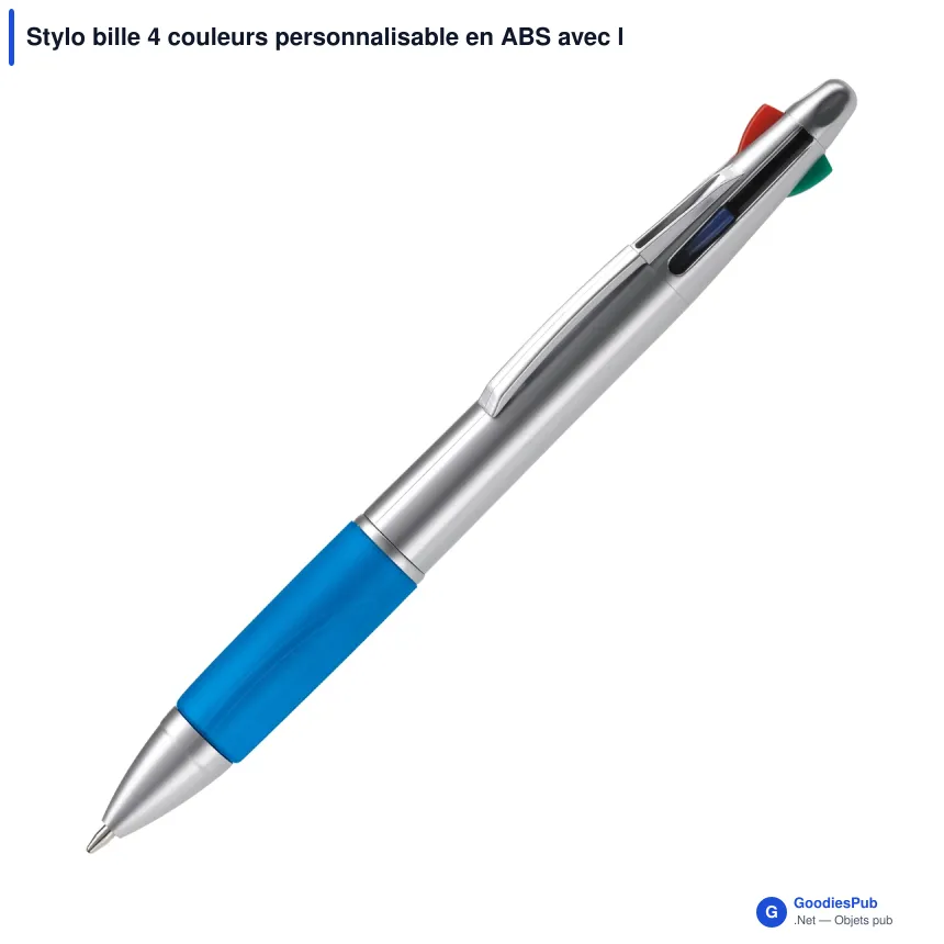 Stylo bille 4 couleurs personnalisable en ABS avec logo - Image 4