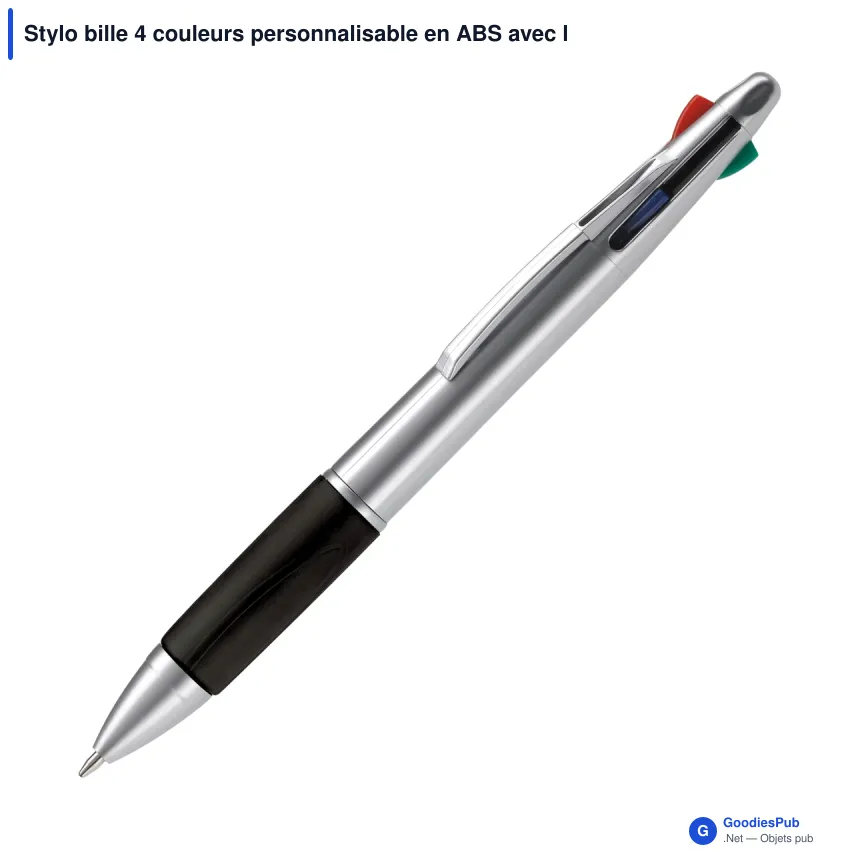 Stylo bille 4 couleurs personnalisable en ABS avec logo - Image 6