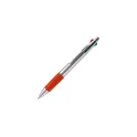 Variante Argent / Rouge - Stylo bille 4 couleurs personnalisable en ABS avec logo