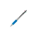 Variante Argent / Bleu - Stylo bille 4 couleurs personnalisable en ABS avec logo