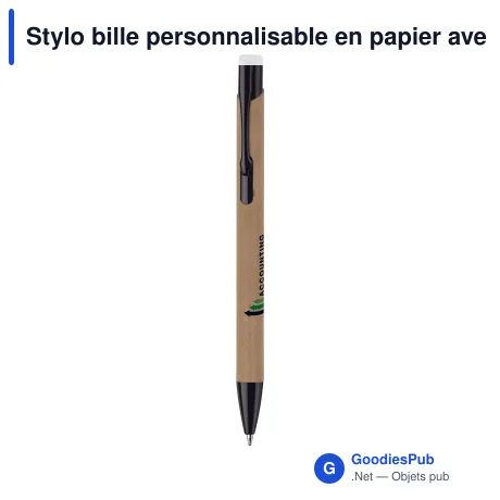 Stylo bille personnalisable en papier avec logo - Alicante