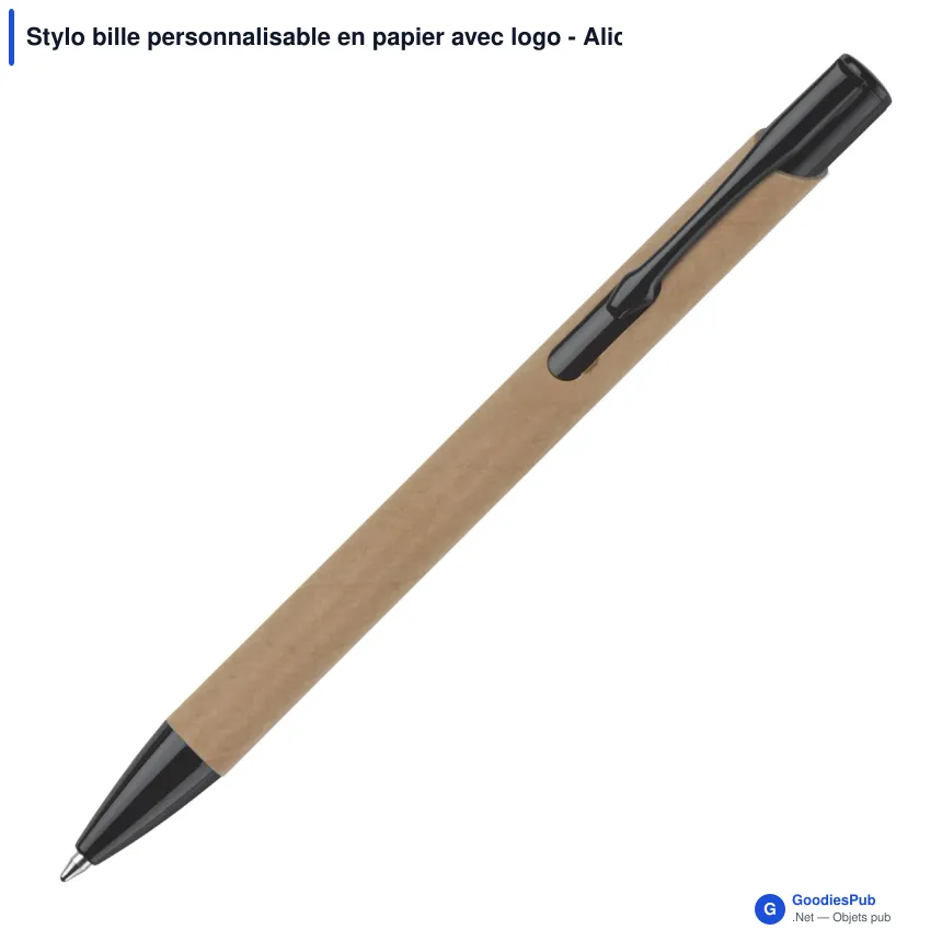 Stylo bille personnalisable en papier avec logo - Alicante - Image 2