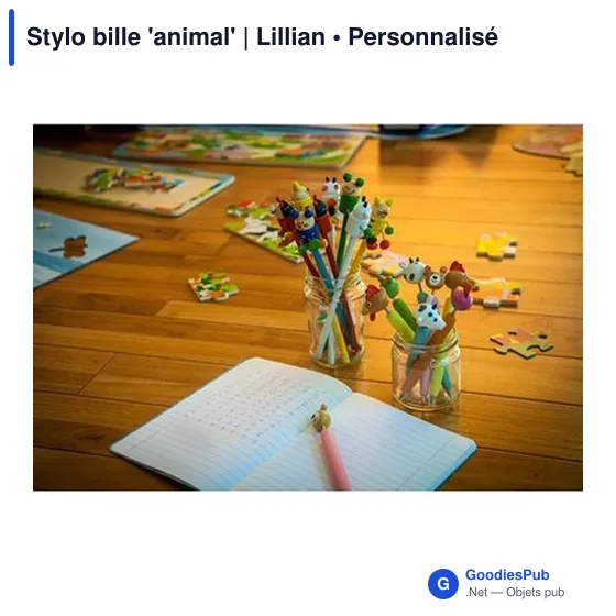 Stylo bille personnalisable 'Animal' avec logo - Lillian - Image 3