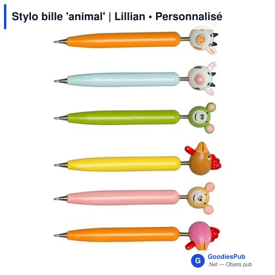 Stylo bille personnalisable 'Animal' avec logo - Lillian - Image 4