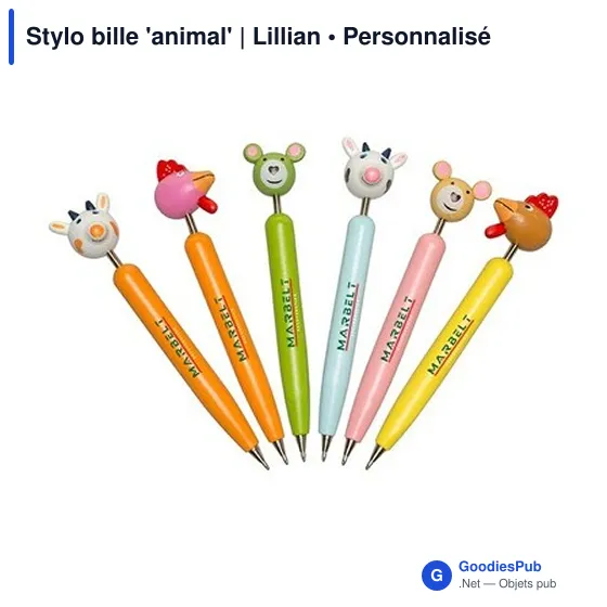 Stylo bille personnalisable 'Animal' avec logo - Lillian - Image 5
