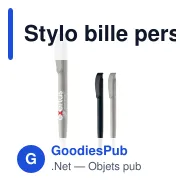 Stylo bille personnalisable en plastique recyclé avec logo - Apollo - Miniature 1