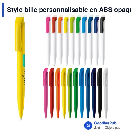 Stylo bille personnalisable en ABS opaque avec logo - Atlas