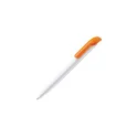 Variante Blanc / Orange - Stylo bille personnalisable en ABS opaque avec logo - Atlas