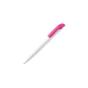 Variante Blanc / rose - Stylo bille personnalisable en ABS opaque avec logo - Atlas