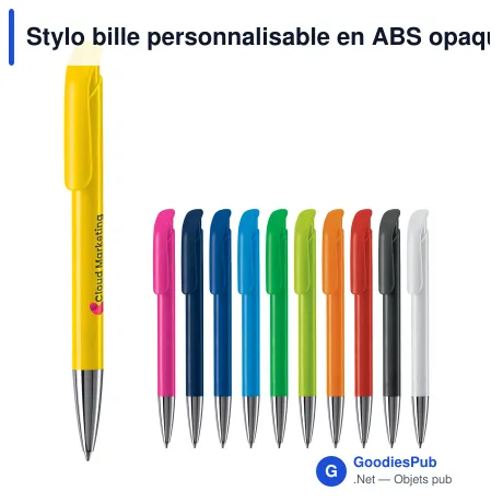 Stylo bille personnalisable en ABS opaque avec pointe métal - Atlas
