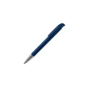 Variante Bleu foncé - Stylo bille personnalisable en ABS opaque avec pointe métal - Atlas