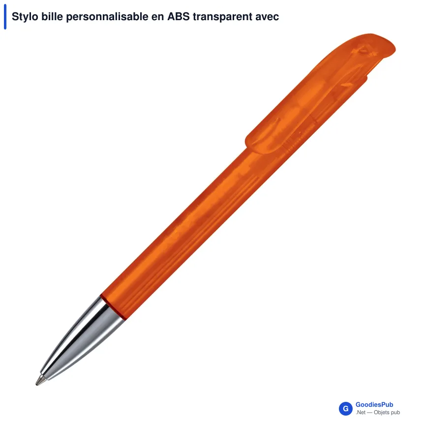 Stylo bille personnalisable en ABS transparent avec pointe métal - Atlas - Image 6