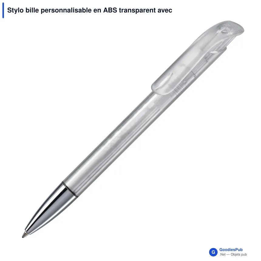 Stylo bille personnalisable en ABS transparent avec pointe métal - Atlas - Image 7