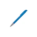 Variante Bleu transparent - Stylo bille personnalisable en ABS transparent avec pointe métal - Atlas
