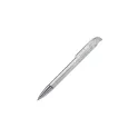 Variante Transparent Blanc - Stylo bille personnalisable en ABS transparent avec pointe métal - Atlas