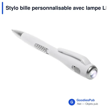 Stylo bille personnalisable avec lampe LED - Stephenavec logo