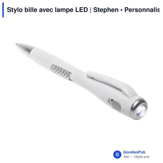 Stylo bille personnalisable avec lampe LED - Stephenavec logo - Image 1