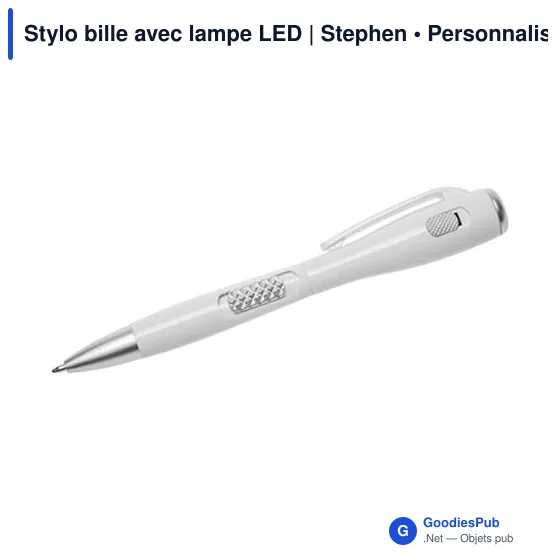 Stylo bille personnalisable avec lampe LED - Stephenavec logo - Image 2