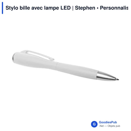Stylo bille personnalisable avec lampe LED - Stephenavec logo - Image 3