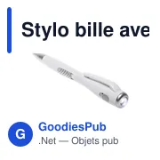 Stylo bille personnalisable avec logo - Stephen en plastique blanc - Miniature 1