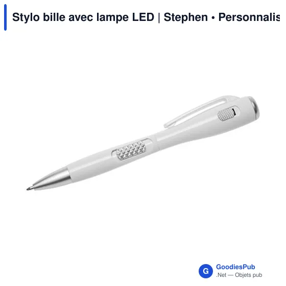 Stylo bille personnalisable avec logo - Stephen en plastique blanc - Image 2