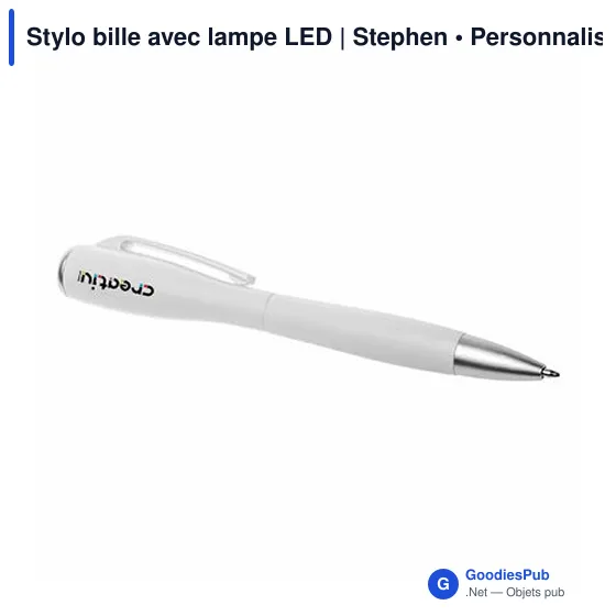 Stylo bille personnalisable avec logo - Stephen en plastique blanc - Image 7