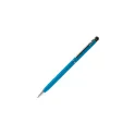 Variante Bleu - Stylo bille personnalisable en aluminium avec stylet avec logo - Stylet Alu