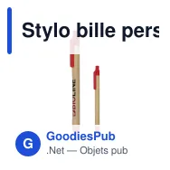 Stylo bille personnalisable en carton recyclé avec logo - Miniature 1