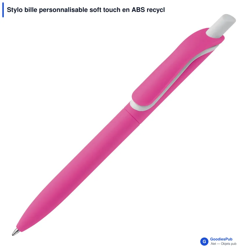 Stylo bille personnalisable soft touch en ABS recyclé avec logo - ClickShadow - Image 2