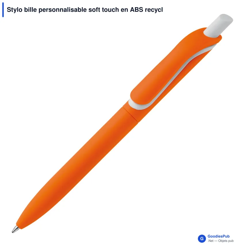 Stylo bille personnalisable soft touch en ABS recyclé avec logo - ClickShadow - Image 3
