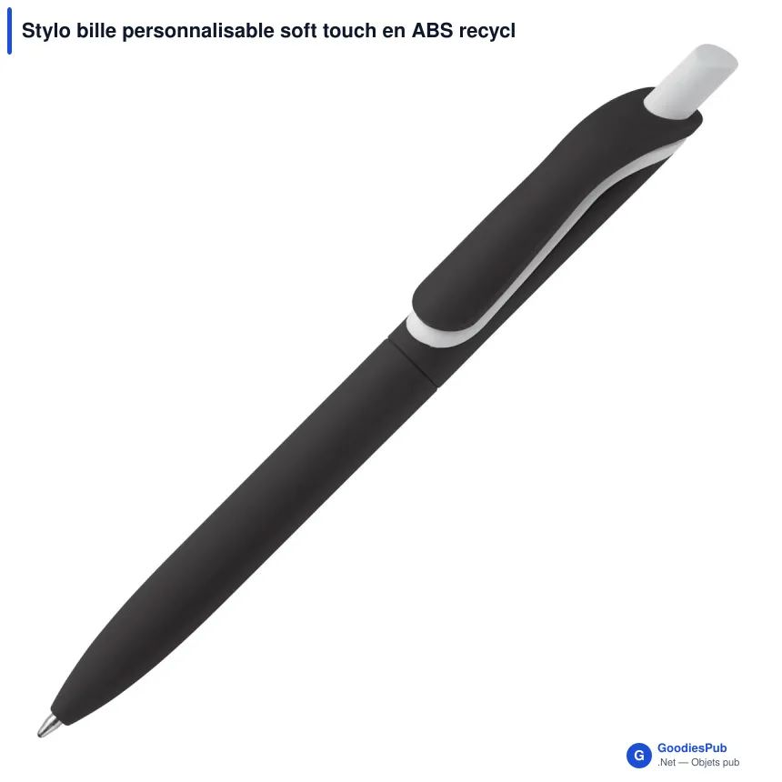 Stylo bille personnalisable soft touch en ABS recyclé avec logo - ClickShadow - Image 4
