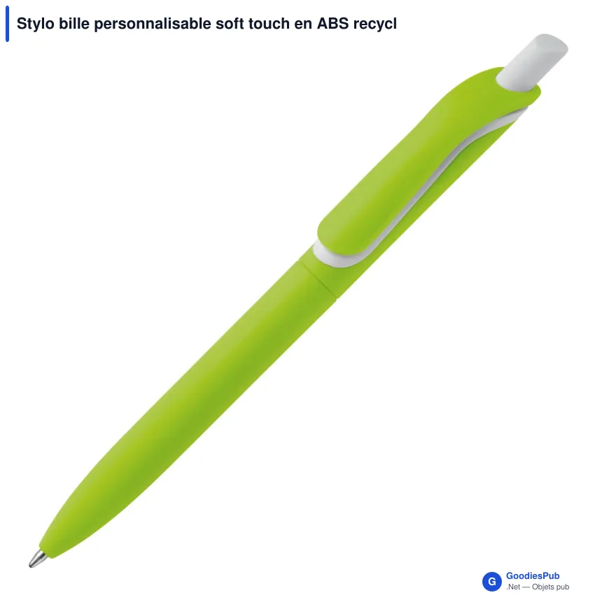 Stylo bille personnalisable soft touch en ABS recyclé avec logo - ClickShadow - Image 5