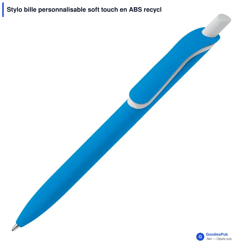 Stylo bille personnalisable soft touch en ABS recyclé avec logo - ClickShadow - Image 6