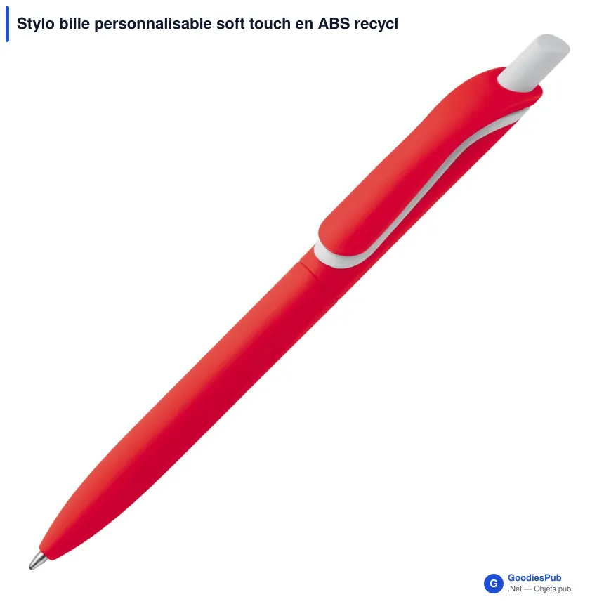 Stylo bille personnalisable soft touch en ABS recyclé avec logo - ClickShadow - Image 7