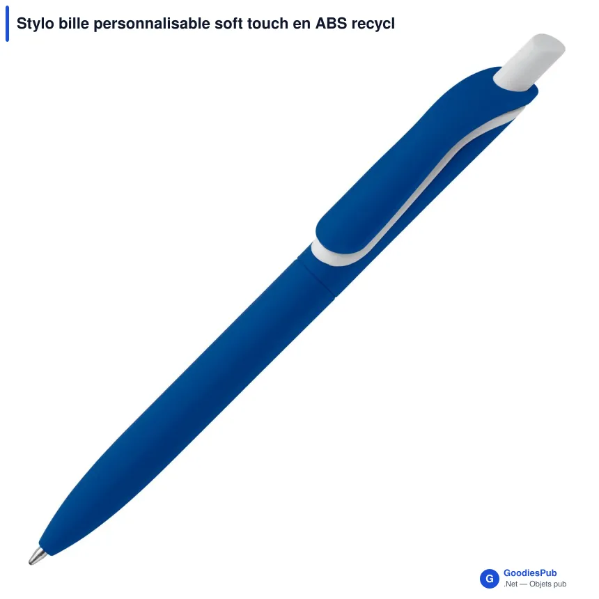 Stylo bille personnalisable soft touch en ABS recyclé avec logo - ClickShadow - Image 8